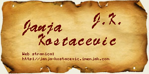 Janja Kostačević vizit kartica
